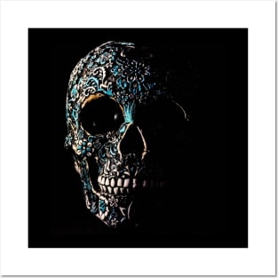 Sugar skull art graphic Posters and Art